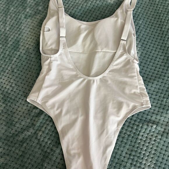 Ladies White One Piece Swimsuit - Picture 3 of 4